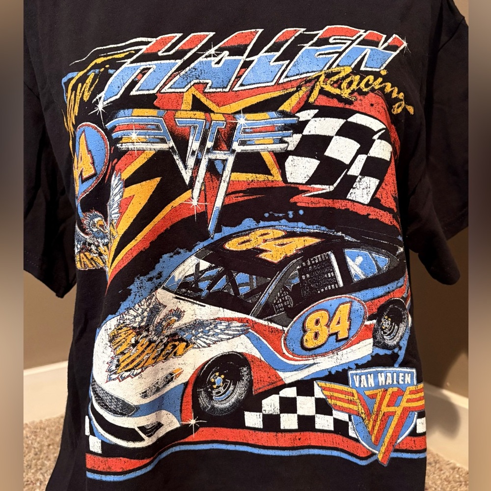 Van Halen racing-inspired graphic tee Black Size Medium - Picture 3 of 7